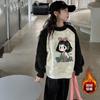 Moletom Novo com Gola Polo Primavera e Outono Roupas de Menina Meninas Estampado Manga Longa Primavera e Outono Infantil Bebê Menina Camiseta Básica Moderna