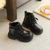 Botas de Peluche Martin para Niños Estilo Nuevo Primavera y Otoño Estilo Británico para Niños Suela Suave Botas de Piel Botas Cortas para Niñas Antideslizantes Cálidas Botas de Algodón