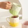Taza de Cerámica de Color Degradado para Hombres y Mujeres Tazas de Pareja Estilo Ins para Oficina Taza de Color Degradado