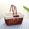 Cesto de Piquenique de Vime Cesto de Colheita Cesto de Armazenamento Cesto de Compras Cesto de Bambu Cesto de Presente Cesto de Vime para Frutas Cesto com Alça Cesto para Legumes