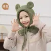 Gorro para Niños Otoño e Invierno Protección para los Oídos Gorro Cálido Niñas Lindo Dibujo Animado Bufanda Gorro de Punto de una Pieza
