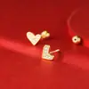 Aretes de Aguja Plateada, Femeninos, Amorosos, Diseño de Alta Gama, Estilo Nuevo, No Necesitan Quitar Tornillos ni Girar Tapas al Dormir, Aretes para Perforaciones