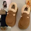 Botas de nieve de suela gruesa para mujer, nueva colección de invierno 2026, forradas de felpa y engrosadas para abrigar, con un diseño peludo, y disponibles en estilos como zapatos tipo gorro y diseños inspirados en Birkenstock.