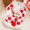 Vestido Tang Rojo de Año Nuevo para Cachorro Abrigo de Algodón Cálido Engrosado de Dos Patas Ropa Festiva de Año Nuevo para Gato Perro Pequeño Mascota