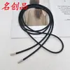 Nuevo Original en stock Otoño e Invierno Cuerda de Cuero Cuerda de Cintura Moda de Nicho Cuerda de Cuero Negra Simple Fuente de Fábrica Cantidad