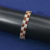 Comércio Exterior Transfronteiriço Pulseira de Zircônia Feminina Conjunto de Esmeralda Zircônia Corindo Vermelho Joia de Alta Qualidade Cor de Ovo de Pombo Pulseira Tesouro