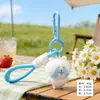 Llavero Colgante de Gatito Negro Flocado Lindo, Figura de Gato de Moda, Llavero para Mochila, Regalo de Máquina de Peluches