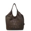 Bolsa de Ombro Casual Estilo Coreano Preguiçoso Grande Capacidade para Mulheres Verão 2025 Nova Bolsa Tote de Lona Bordada com Letras
