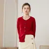 Cardigan de Punto de Cachemira para Mujer, Color Sólido Simple, Cuello Redondo, Holgado, Casual, para Viajar, Otoño Clásico 2026