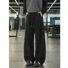 Pantalones de Chándal Grises Estilo Americano Principios de Otoño 2026 Nuevos de Cintura Alta Rectos Holgados Casuales Pantalones de Chándal Cargo Pierna Ancha