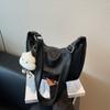 Bolsa Grande para Empanadas para Mujer Verano 2025 Nueva Bolso Cruzado de Cuero Suave con Correa Ancha Moda Casual Bolso de Media Luna para Viajes