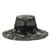 Sombrero de Pescador Camuflaje para Hombre Nuevo Verano Exterior Sombrero Protector Solar Viaje Casual Combinable Sombrero para el Sol Ala Grande Sombrero de Pesca