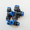 Conector de Tubo de Ar Pneumático Pe6/Pe12 Conector de Três Vias em Forma de T de Plástico Pe4Pe8Pe10 Tubo de Ar com Diâmetro Externo de 16 mm
