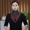 Bufanda Triangular de Punto Camelia Color Bloqueado Otoño e Invierno Hebilla Magnética Gruesa Cálida Moda Calentador de Cuello Hebilla Magnética Cálido