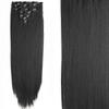 Juego de 16 tarjetas de siete piezas de peluca de pelo de tarjeta, peluca de mujer de fibra química europea y americana, clip para traje de cabello, extensión de cabello largo y liso