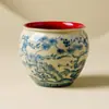 Tres Amigos del Invierno: Cuenco de Cerámica Jianshui para Lavar el Té, Accesorios de Juego de Té Negro Estilo Palacio Chino, Cuenco Individual de Escritorio para Lavar el Agua del Té