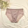 Bragas de Encaje Transparente Europeas y Americanas de Comercio Exterior Transfronterizo para Mujer, Cintura Media Sexy Talla Europea y Americana, Tangas de Encaje Transparente con Retazos