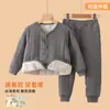 Esencial para el uniforme escolar: conjunto cálido de invierno para niños mayores, chaqueta de algodón con forro de lana engrosada y pantalones para niños y niñas, capa interior para niños