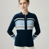 Nuevo Cárdigan de Punto con Cuello Redondo de Cachemira Otoño/Invierno 2026 Manga Larga para Mujer con Bloques de Color Top Adelgazante Abrigo