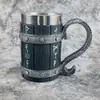 Taza de Cerveza de Resina con Forma de Barril de Madera Taza de Cerveza de Acero Inoxidable con Imitación de Madera Taza con Forma de Barril Taza con Forma de Tambor Cafetera Taza de Barriga