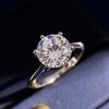 Anillo de Diamantes de Plata S925 Zirconia Súper Brillante T Hogar Mismo Estilo Seis Garras Anillo Solitario de Diamante Diseño de Lujo Ligero 3 quilates Propuesta Anillo Solitario para Mujer