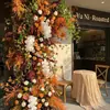 Cor de café de outono estilo retrô materiais florais materiais florais de casamento móveis macios atmosfera de outono adereços de casamento decorações flores artificiais