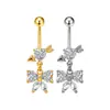 Gabe Moda Transfronteriza Europea y Americana Chica Estilo Trendy Estrella Lazo Anillo para Ombligo Joyería de Piercing