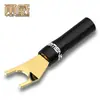 Cable de Altavoz Yongwei de Cobre Puro Chapado en Oro Cable de Audio Conector de Banana Dentado Conector de Cable de Altavoz Pin de Amplificador de 4 MM Tipo Y