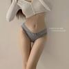 Roupa íntima sexy de malha cruzada feminina cintura baixa borda de renda menina desejo puro doce triângulo calcinha feminina