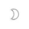Anillo nasal de acero inoxidable con incrustaciones de circonita 316L, luna, 16 g, 8/10 mm