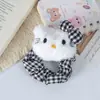 Laço de cabelo xadrez fofo de gatinha KT 2026 para meninas, combinado com bonecas de pelúcia, acessório de cabelo scrunchie