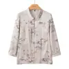 Conjunto de Primavera para la Abuela: Camisa con cuello estilo chino, Blusa elegante para mujeres de mediana edad y mayores, Ropa holgada para señoras mayores