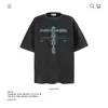 Camiseta de Manga Corta con Estampado de Letras Simple, Marca de Moda de Peso Pesado, 250g, Unisex, Algodón Puro, Corte Holgado, Comercio Exterior Transfronterizo, Venta al por Mayor, Top