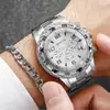 Pulsera Popular para Reloj de Hombre Transfronteriza Set de 2 Piezas Reloj de Cuarzo de Negocios para Hombre de Esfera Grande de Alta Gama Set Venta al por Mayor