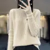 Suéter folgado, tricô casual, 02025, gola alta discreta, camada interna, camada base espessa, feminino, 10% lã, novo estilo, transfronteiriço, cinza