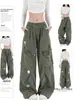 Calça Jeans Workwear Paraquedista Bordada Floral Estilo Americano para Mulheres, Novo Versátil Verão 2026 Calças Largas Retas