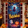 Capa de Porta Popular de Halloween Transfronteiriça Decoração de Quintal Externo Impermeável e à Prova de Sol Cortina de Porta de Halloween Estilo Horror Escuro