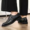 Sapatos Masculinos de Couro de Bico Fino com Fivela Dupla Transfronteiriços Estilo Britânico Formal Simples Casual para Negócios Moda Tamanho Grande Sapatos Masculinos Dropshipping