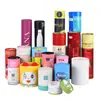 Latas cilíndricas de papel personalizadas, caixas de embalagem tipo travesseiro feitas sob medida, pequenas latas de chá, tubos redondos de papel kraft