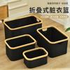Cesta de almacenamiento para el hogar transfronteriza cesta de almacenamiento para papelería de dormitorio de estudiante ropa sucia cesta de almacenamiento plegable de bambú y tela estilo japonés cesta para ropa sucia