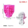 Molde de Silicona para Velas de Niña Ángel Sosteniendo Corazón, Molde para Adorno de Yeso de Velas de Aromaterapia de Angelito Sosteniendo Mejillas con Ojos Cerrados