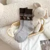 Calcetines de Lana de Hilo para Otoño e Invierno para Mujer, Calcetines Calentadores de Media Pantorrilla Estilo Fair Isle con Renos, Calcetines de Lana Holgados Calentadores Estilo Japonés