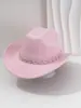 Sombrero Elegante de Lujo Ligero Unisex para Mujer con Pedrería Hueca en Forma de Corazón, Sombrero Jazz Estilo Francés, Sombrero Vaquero de Compromiso