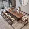 Nueva mesa de té y sillas de té estilo chino hechas de madera maciza para uso doméstico en la sala de estar, recepción de empresa, oficina o casa de huéspedes, mesa de té grande para preparar té