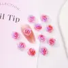 Nova Flor de Resina Macia Gardênia Rosa Cor Mutável Luminosa Resina Estereoscópica Diamante DIY Arte de Unha Joias Acessórios