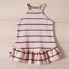 Vestido Dulce para Niñas Estilo Casual Universitario Cuello Marino Cuello Polo Transpirable Cómodo Algodón Sin Mangas Vestido de Princesa para Niñas