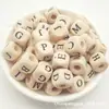 Blocos de Letras de Madeira com Contas 26 Alfabeto Inglês Contas de Madeira DIY Acessórios para Miçangas Educação Infantil Crianças Contas de Madeira Atacado