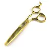 Tijeras de Peluquería Personalizadas Estilo Leopardo Negro y Dorado de 6.0 pulgadas, Tijeras para Cortar el Cabello, Tijeras Planas, Tijeras para Flequillo