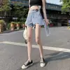 Shorts jeans casuais de moda retrô para mulheres, novo estilo ins da moda de verão 2026, cintura alta, modelador, perna larga, hot pants