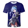 Camiseta Hololive Hosimmati Suisei Vtuber 2024 Anime Gola Redonda Manga Curta para Homens e Mulheres